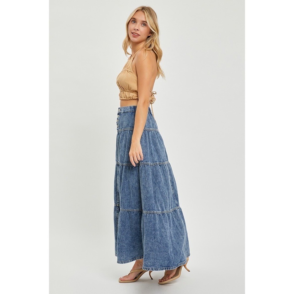 RISEN High Rise Ruffle Long Skirts - Medium - Picture 6 of 6